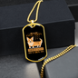 Puppy Boy Orange Necklace Stainless Steel or 18k Gold Dog Tag 24" Chain-Express Your Love Gifts