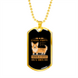 Puppy Boy Orange Necklace Stainless Steel or 18k Gold Dog Tag 24" Chain-Express Your Love Gifts