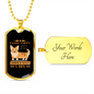 Puppy Boy Orange Necklace Stainless Steel or 18k Gold Dog Tag 24" Chain-Express Your Love Gifts