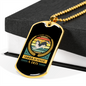 Puppy Boy Yellow Necklace Stainless Steel or 18k Gold Dog Tag 24" Chain-Express Your Love Gifts