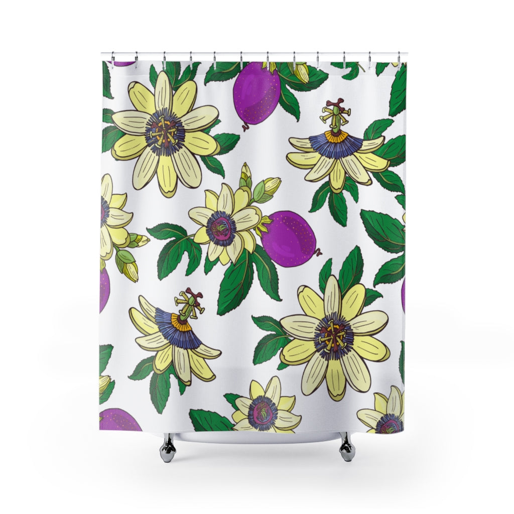 Purple Fruit White Stylish Design 71" x 74" Elegant Waterproof Shower Curtain for a Spa-like Bathroom Paradise Exceptional Craftsmanship-Express Your Love Gifts