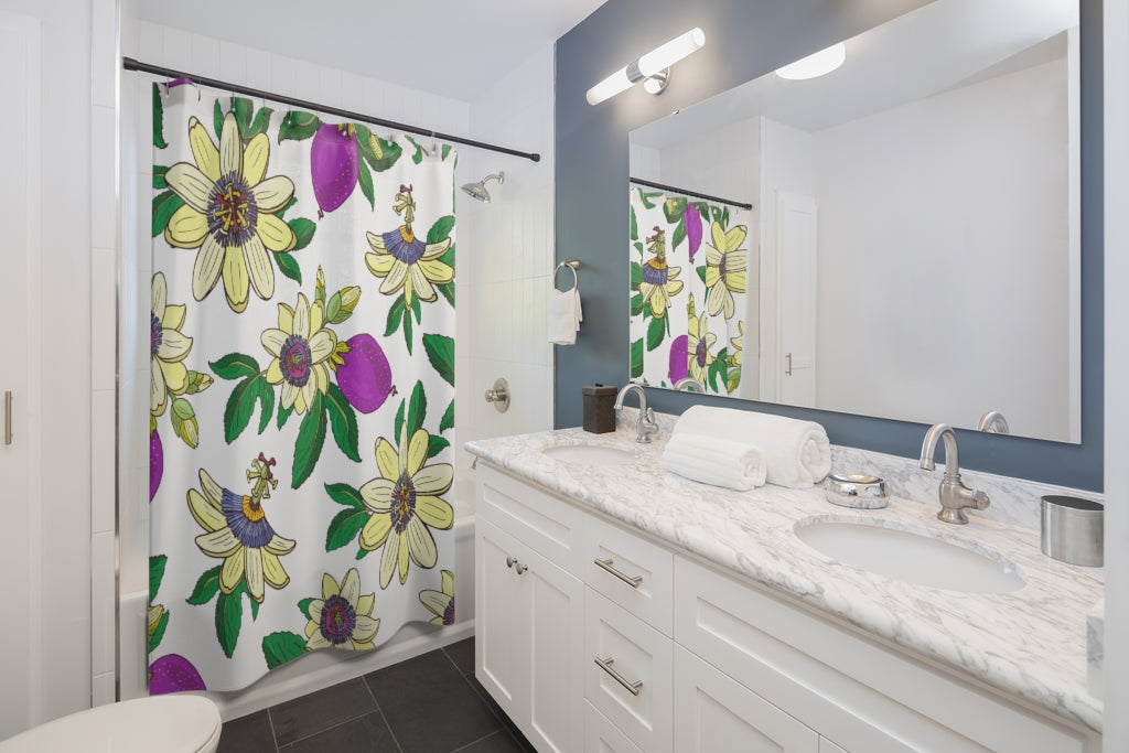 Purple Fruit White Stylish Design 71" x 74" Elegant Waterproof Shower Curtain for a Spa-like Bathroom Paradise Exceptional Craftsmanship-Express Your Love Gifts