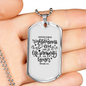 Pursue Righteousness And Love Christian Necklace Stainless Steel or 18k Gold Dog Tag 24" Chain-Express Your Love Gifts