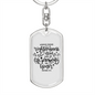 Pursue Righteousness And Love Proverbs 21:21 Keychain Stainless Steel or 18k Gold Dog Tag Keyring-Express Your Love Gifts