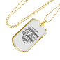 Pursue Righteousness Christian Necklace Stainless Steel or 18k Gold Dog Tag 24" Chain-Express Your Love Gifts
