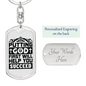 Put God First Keychain Stainless Steel or 18k Gold Dog Tag Keyring-Express Your Love Gifts