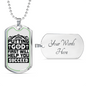 Putting God First Black Christian Necklace Stainless Steel or 18k Gold Dog Tag 24" Chain-Express Your Love Gifts