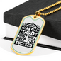 Putting God First Black Christian Necklace Stainless Steel or 18k Gold Dog Tag 24" Chain-Express Your Love Gifts