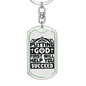 Putting God First Black Keychain Stainless Steel or 18k Gold Dog Tag Keyring-Express Your Love Gifts
