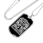 Putting God First White Christian Necklace Stainless Steel or 18k Gold Dog Tag 24" Chain-Express Your Love Gifts