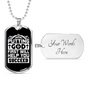Putting God First White Christian Necklace Stainless Steel or 18k Gold Dog Tag 24" Chain-Express Your Love Gifts