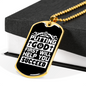 Putting God First White Christian Necklace Stainless Steel or 18k Gold Dog Tag 24" Chain-Express Your Love Gifts