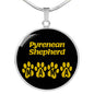 Pyrenean Shepherd Mama Circle Necklace Stainless Steel or 18k Gold 18-22" Dog Owner Lover-Express Your Love Gifts
