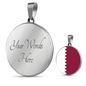 Qatar Flag Necklace Circle Pendant Stainless Steel or 18k Gold 18-22"-Express Your Love Gifts