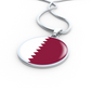 Qatar Flag Necklace Circle Pendant Stainless Steel or 18k Gold 18-22"-Express Your Love Gifts
