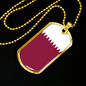 Qatar Flag Necklace Stainless Steel or 18k Gold Dog Tag 24" Chain-Express Your Love Gifts