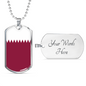 Qatar Flag Necklace Stainless Steel or 18k Gold Dog Tag 24" Chain-Express Your Love Gifts
