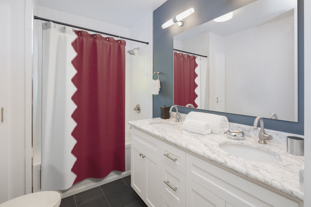 Qatar Flag Stylish Design 71" x 74" Elegant Waterproof Shower Curtain for a Spa-like Bathroom Paradise Exceptional Craftsmanship-Express Your Love Gifts