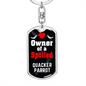 Quacker Parrot Bird Keychain Stainless Steel or 18k Gold Dog Tag Keyring-Express Your Love Gifts