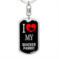 Quacker Parrot Bird Lover Keyring Keychain Stainless Steel or 18k Gold-Express Your Love Gifts