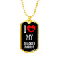 Quacker Parrot Necklace Stainless Steel or 18k Gold Dog Tag 24" Chain-Express Your Love Gifts