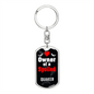 Quaker Bird Keychain Stainless Steel or 18k Gold Dog Tag Keyring-Express Your Love Gifts