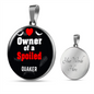 Quaker Bird Owner Necklace Circle Pendant Stainless Steel or 18k Gold 18-22"-Express Your Love Gifts