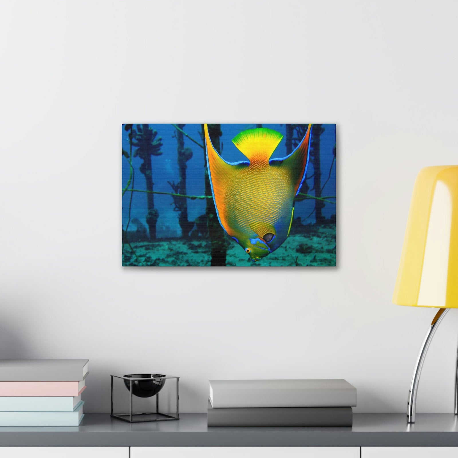 Queen Angel Fish Horizontal Angel Fish Wall Art Ready To Hang Unframed-Express Your Love Gifts