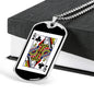 Queen Of Clubs Dog Tag Stainless Steel or 18k Gold 24" Chain-Express Your Love Gifts