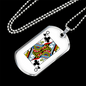 Queen of Clubs Gambler Necklace Stainless Steel or 18k Gold Dog Tag 24" Chain-Express Your Love Gifts
