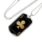 Queen Of Clubs Gold Dog Tag Stainless Steel or 18k Gold 24" Chain-Express Your Love Gifts
