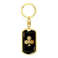 Queen Of Clubs Gold Keychain Dog Tag Stainless Steel or 18k Gold-Express Your Love Gifts