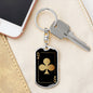 Queen Of Clubs Gold Keychain Dog Tag Stainless Steel or 18k Gold-Express Your Love Gifts