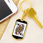 Queen Of Clubs Keychain Dog Tag Stainless Steel or 18k Gold-Express Your Love Gifts