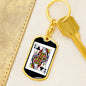 Queen Of Clubs Keychain Dog Tag Stainless Steel or 18k Gold-Express Your Love Gifts