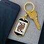 Queen Of Clubs Keychain Dog Tag Stainless Steel or 18k Gold-Express Your Love Gifts