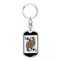 Queen Of Clubs Keychain Dog Tag Stainless Steel or 18k Gold-Express Your Love Gifts
