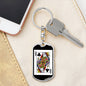 Queen Of Clubs Keychain Dog Tag Stainless Steel or 18k Gold-Express Your Love Gifts