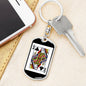 Queen Of Clubs Keychain Dog Tag Stainless Steel or 18k Gold-Express Your Love Gifts