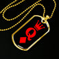 Queen Of Diamonds Dog Tag Stainless Steel or 18k Gold 24" Chain-Express Your Love Gifts
