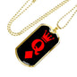 Queen Of Diamonds Dog Tag Stainless Steel or 18k Gold 24" Chain-Express Your Love Gifts