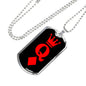 Queen Of Diamonds Dog Tag Stainless Steel or 18k Gold 24" Chain-Express Your Love Gifts