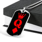 Queen Of Diamonds Dog Tag Stainless Steel or 18k Gold 24" Chain-Express Your Love Gifts