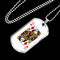Queen of Diamonds Gambler Necklace Stainless Steel or 18k Gold Dog Tag 24" Chain-Express Your Love Gifts
