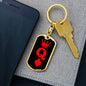 Queen Of Diamonds Keychain Dog Tag Stainless Steel or 18k Gold-Express Your Love Gifts
