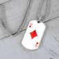 Queen of Diamonds Plain Gambler Necklace Stainless Steel or 18k Gold Dog Tag 24" Chain-Express Your Love Gifts