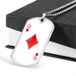 Queen of Diamonds Plain Gambler Necklace Stainless Steel or 18k Gold Dog Tag 24" Chain-Express Your Love Gifts