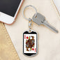 Queen Of Diamonds Poker Card Keychain Dog Tag Stainless Steel or 18k Gold-Express Your Love Gifts