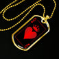 Queen Of Hearts Dog Tag Stainless Steel or 18k Gold 24" Chain-Express Your Love Gifts