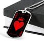 Queen Of Hearts Dog Tag Stainless Steel or 18k Gold 24" Chain-Express Your Love Gifts